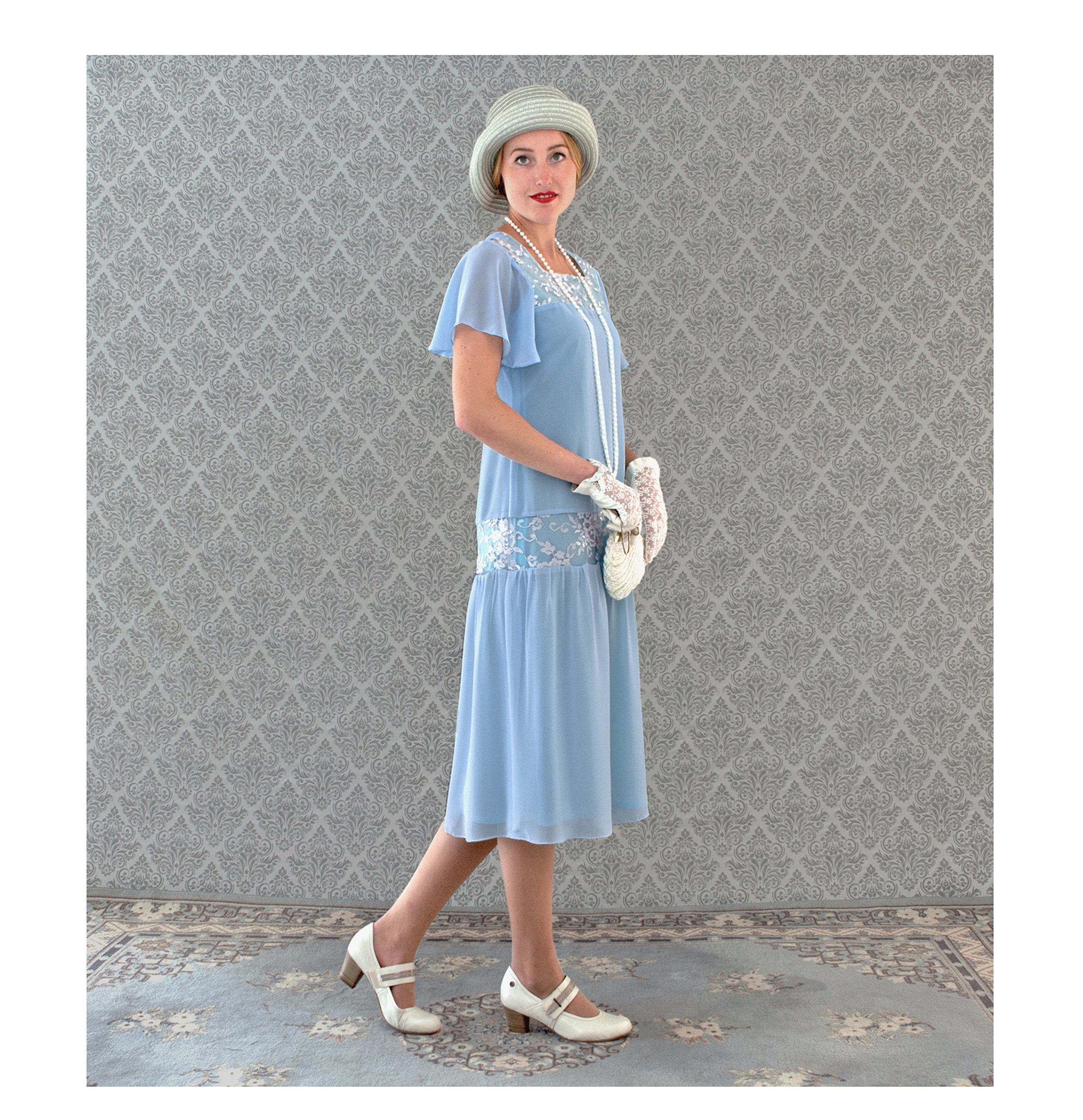 blue 1920s dress