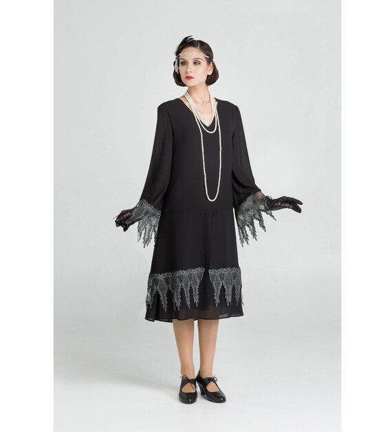 long sleeve flapper dress