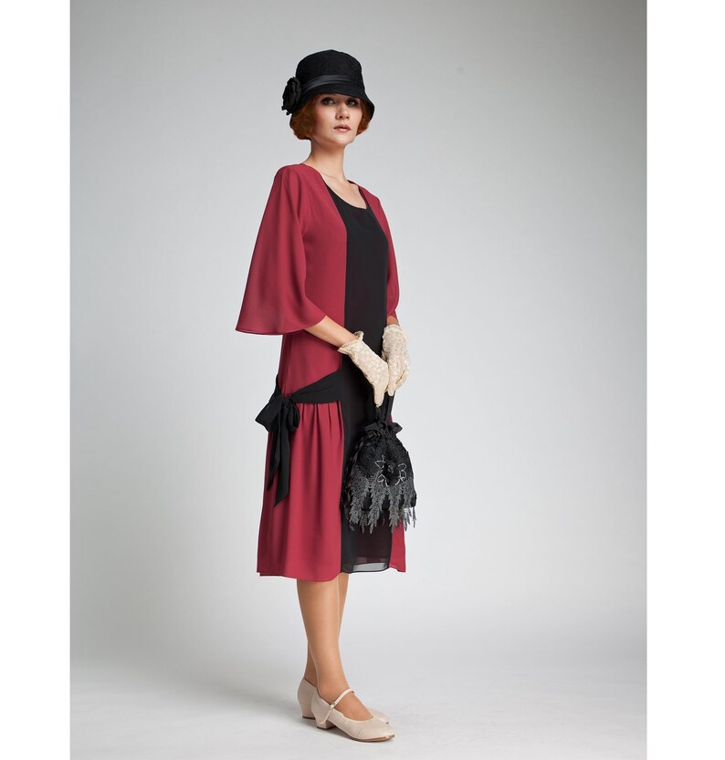 maroon flapper dress