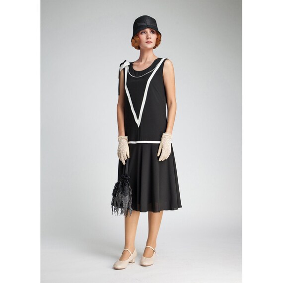 black and white gatsby dress