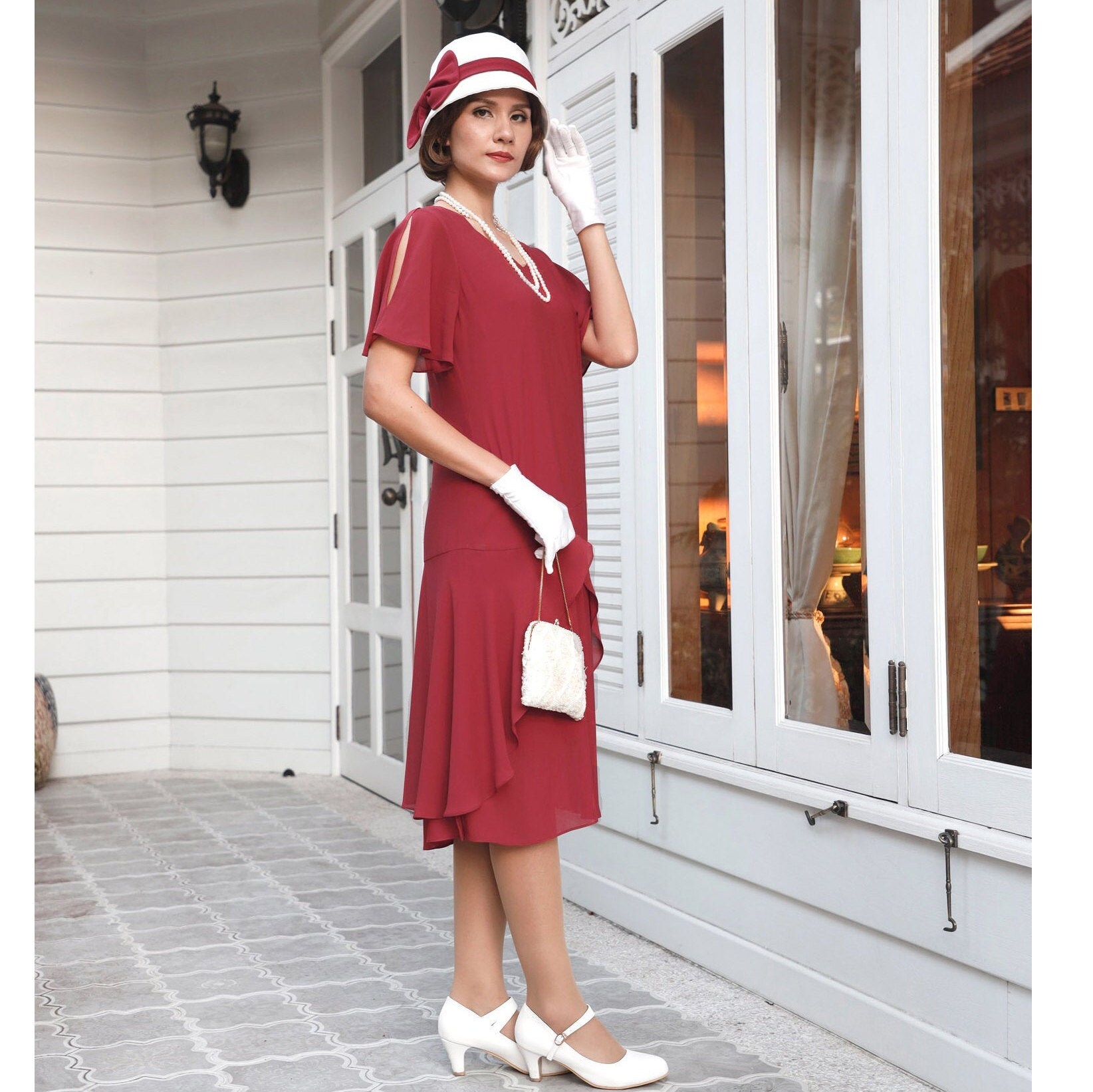 Sweetheart Neckline Flapper Dress 