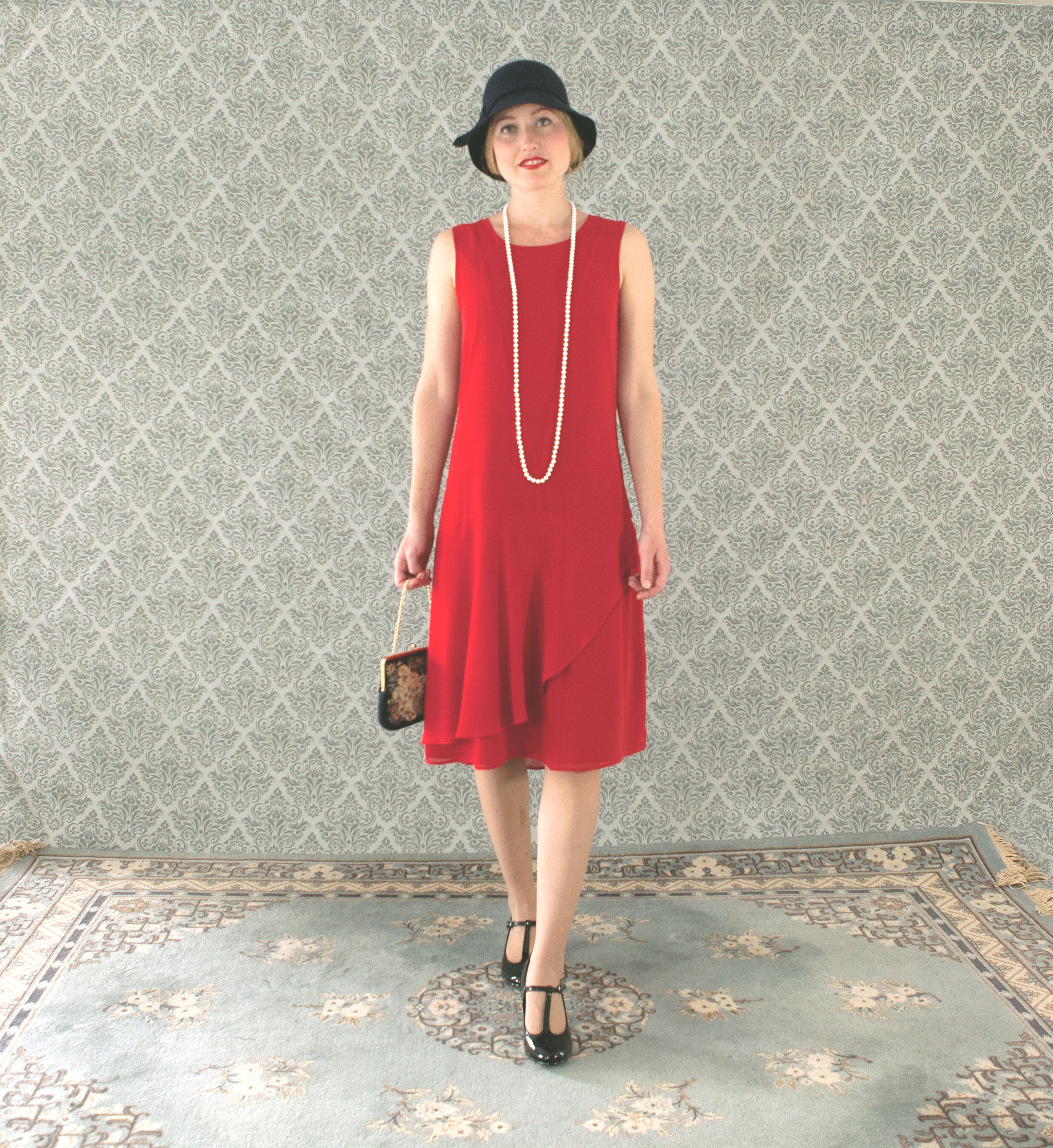 red roaring 20s dress