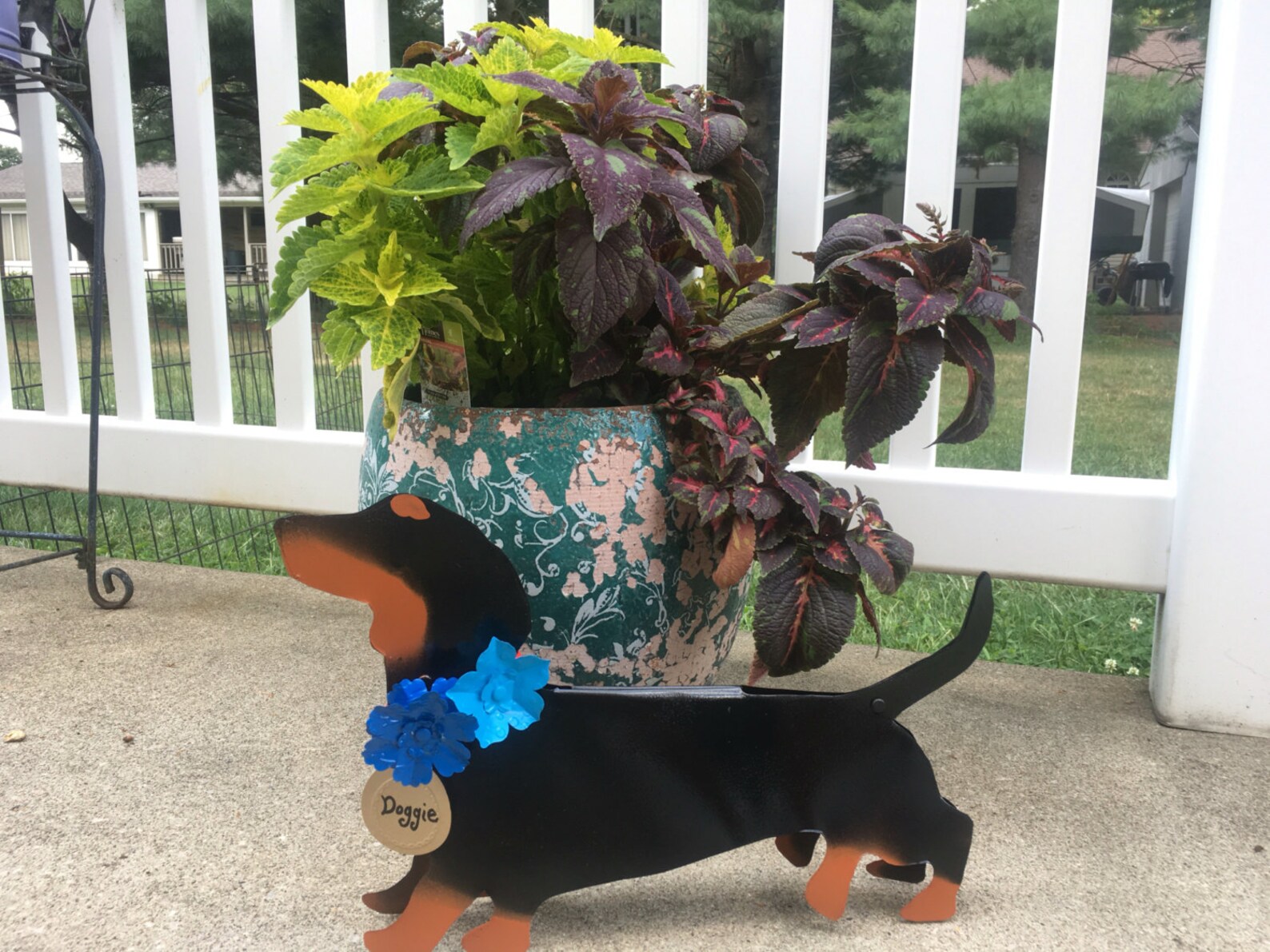 Metal Pumpkin Dachshund garden stake yard art outdoor Etsy