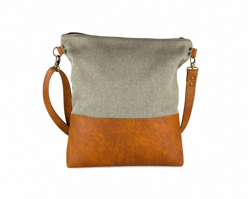 Vegan Crossbody Bag With Adjustable Strap Casual Faux Leather Etsy