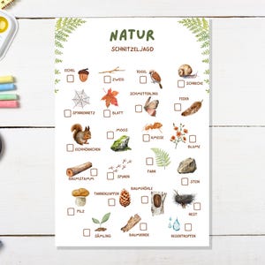 German Outdoor Schatzsuche in der Natur, Schnitzeljagd zum Ausdrucken PDF