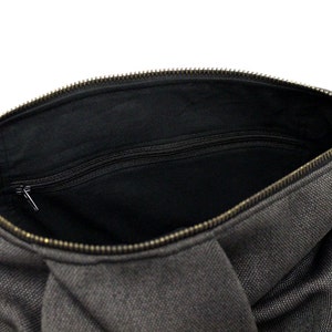 Black Edgy Crossbody Bag With Vegan Leather Accents, Minimalist ...