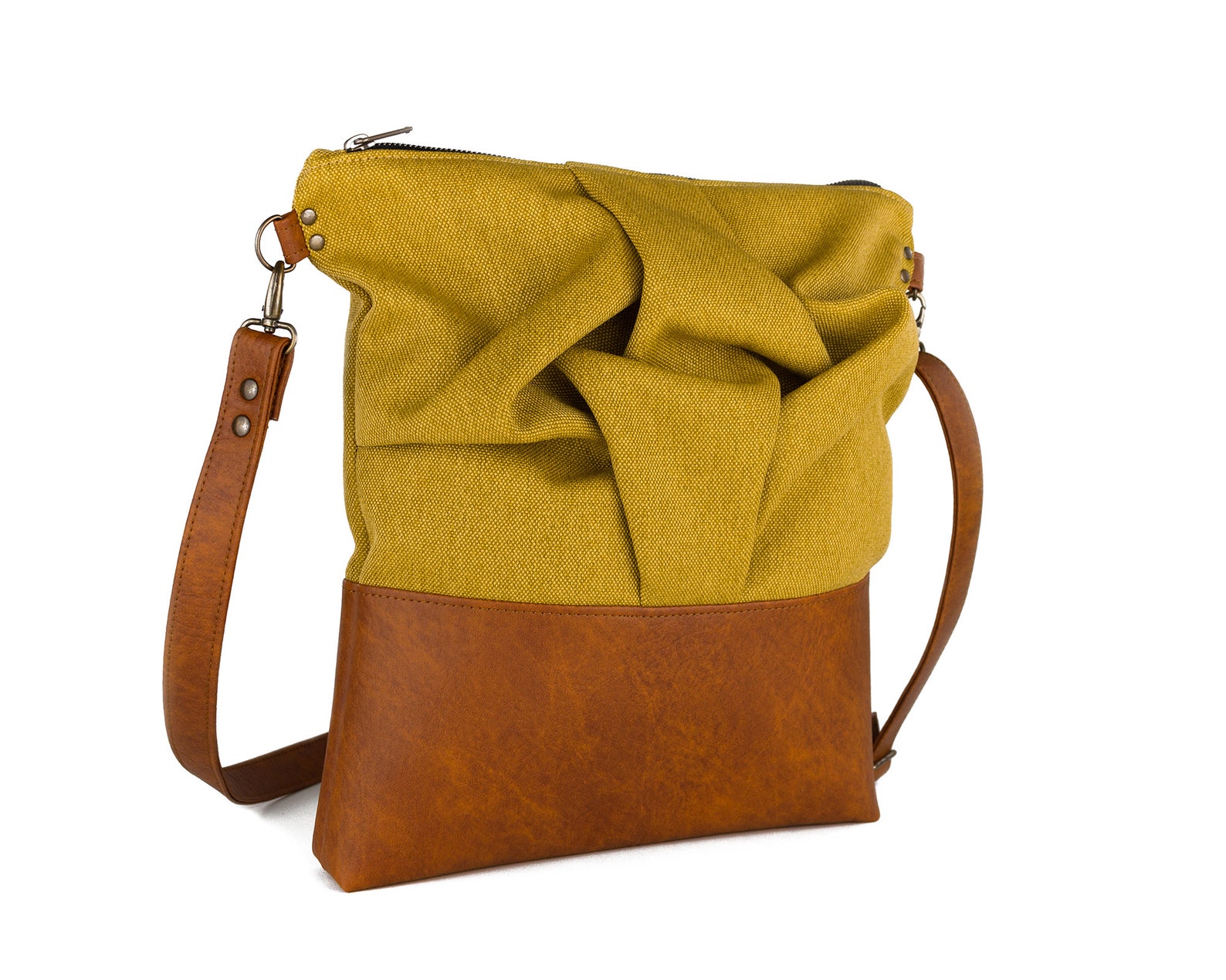 Yellow Vegan Leather Bag Small Shoulder Bag for Women Summer Etsy