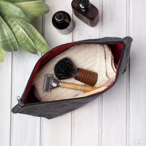 Très grande trousse de soins en toile cirée pour lui, trousse de toilette résistante à l'eau pour papa, trousse de toilette robuste pour homme, cadeau de voyage pour mari