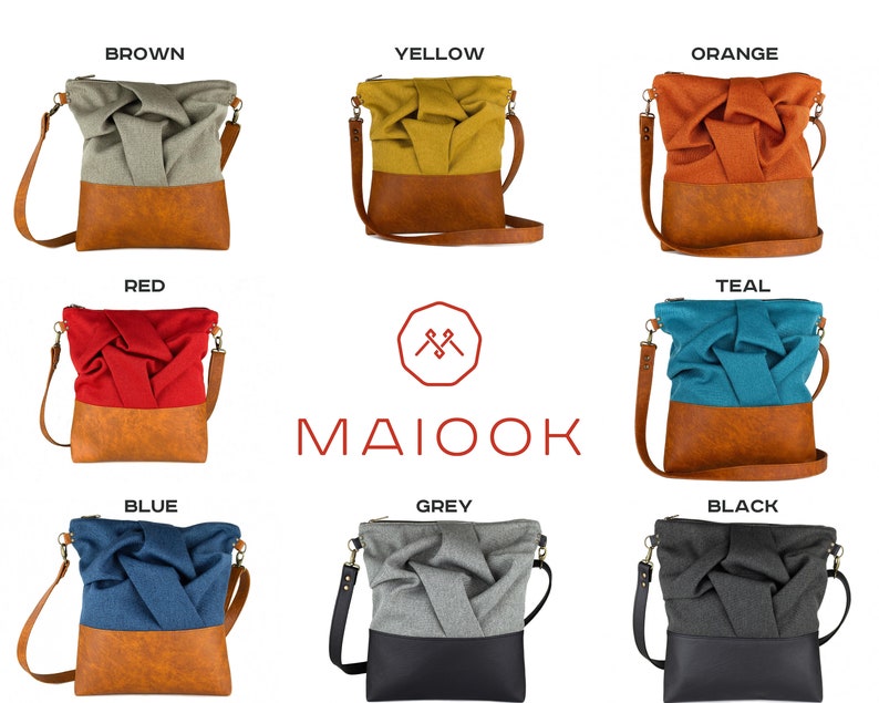 Black Edgy Crossbody Bag With Vegan Leather Accents Etsy