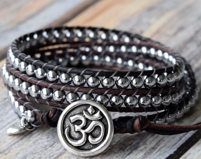 Ohm Wrap Bracelet Yoga Wrap Bracelet Silver Wrap Bracelet Etsy