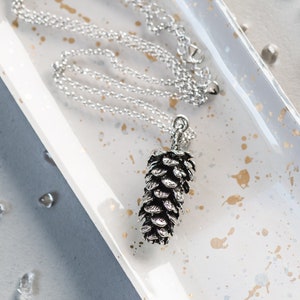 Silver Pinecone Pendant Necklace, Sterling Silver Pinecone Necklace, Large Pinecone Necklace, Woodland Jewelry