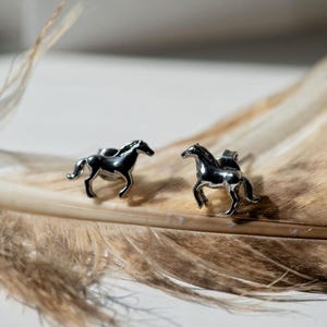 Dainty Horse Studs, Silver Horse Earrings, Equestrian Lover Earrings