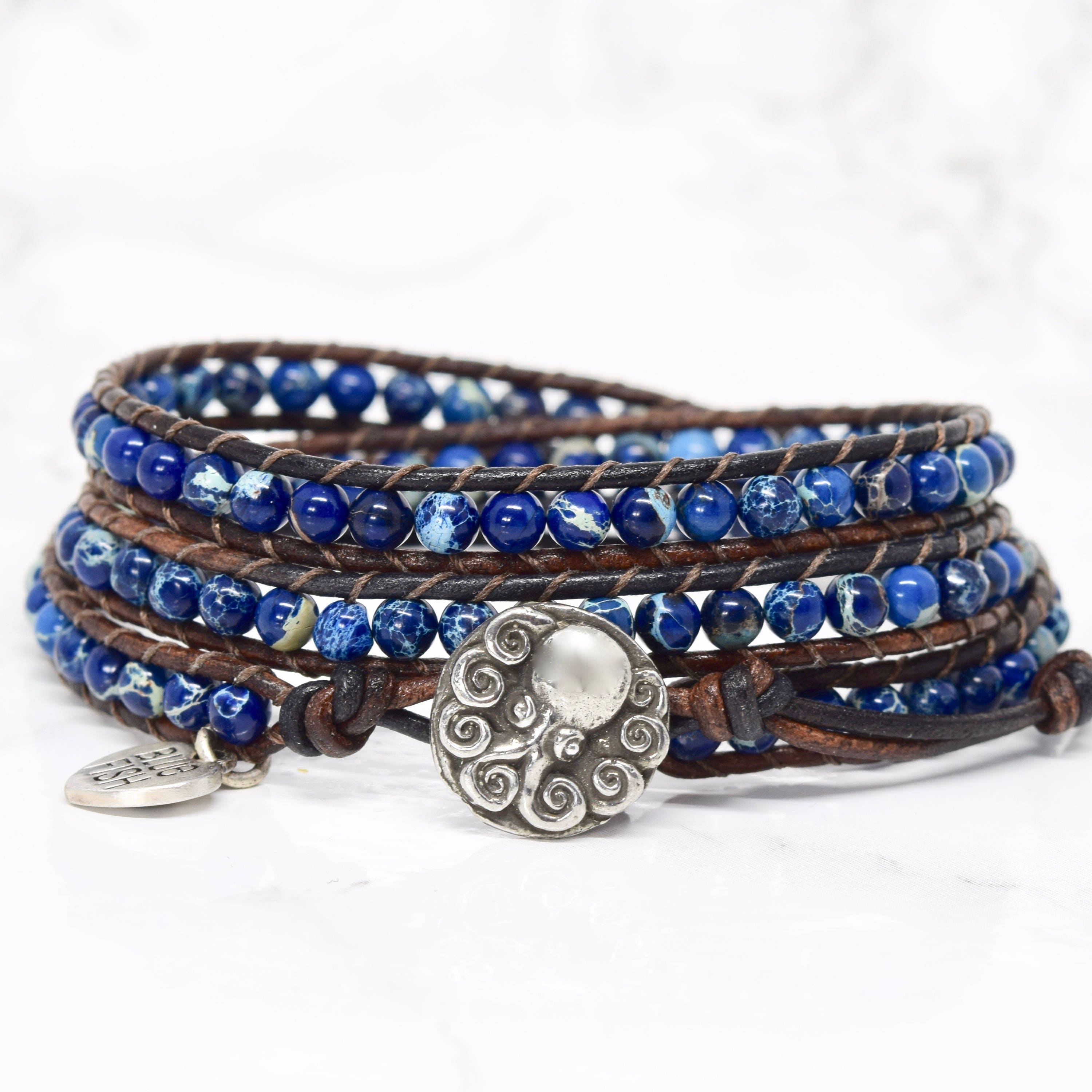 Royal Blue Wrap Bracelet Wrap Bracelet Beaded Wrap Bracelet Etsy