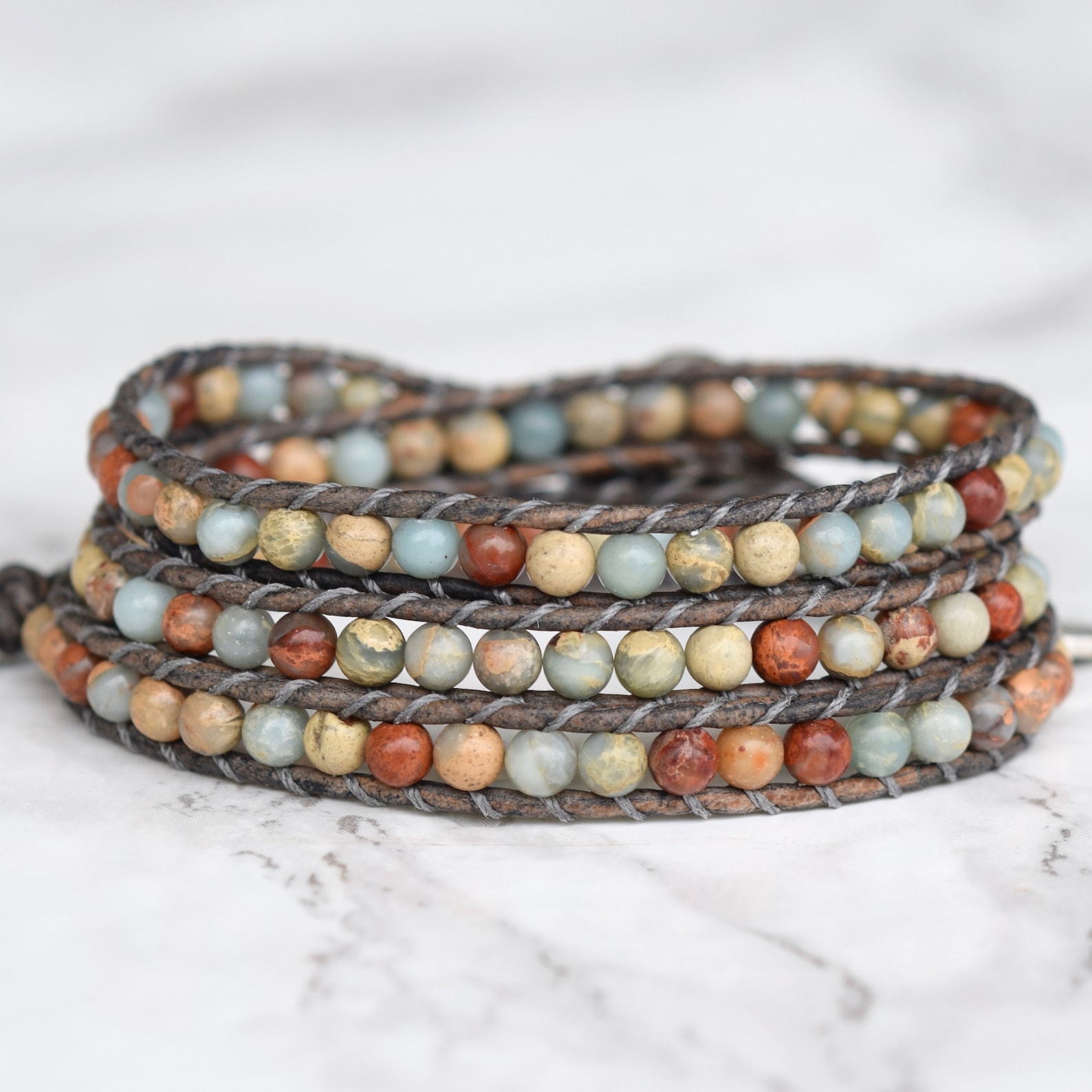 Wrap Bracelet Jasper Wrap Bracelet Beaded Wrap Bracelet Etsy Canada