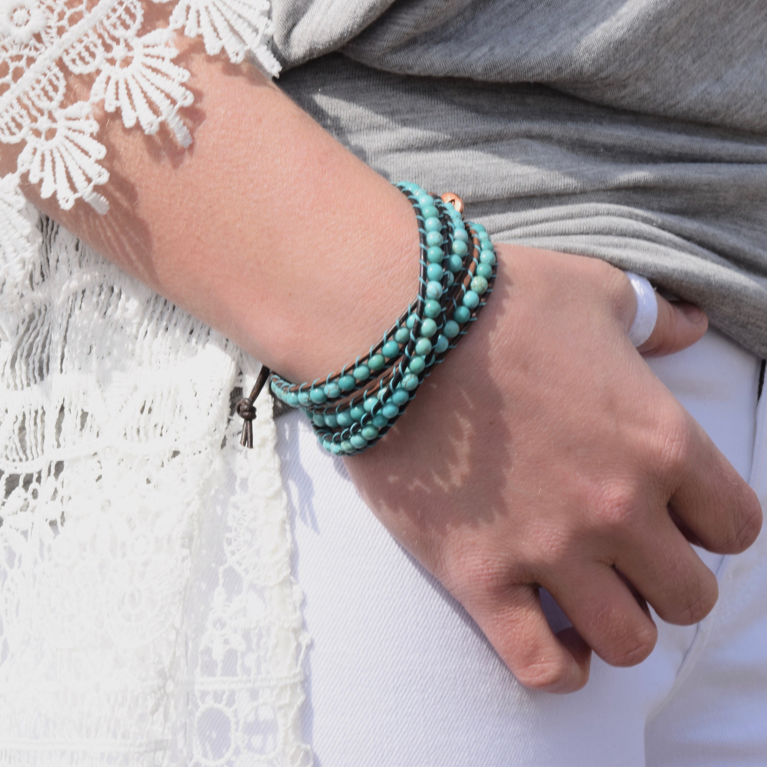 Turquoise Wrap Bracelet Boho Wrap Bracelet Wrap Bracelet Etsy