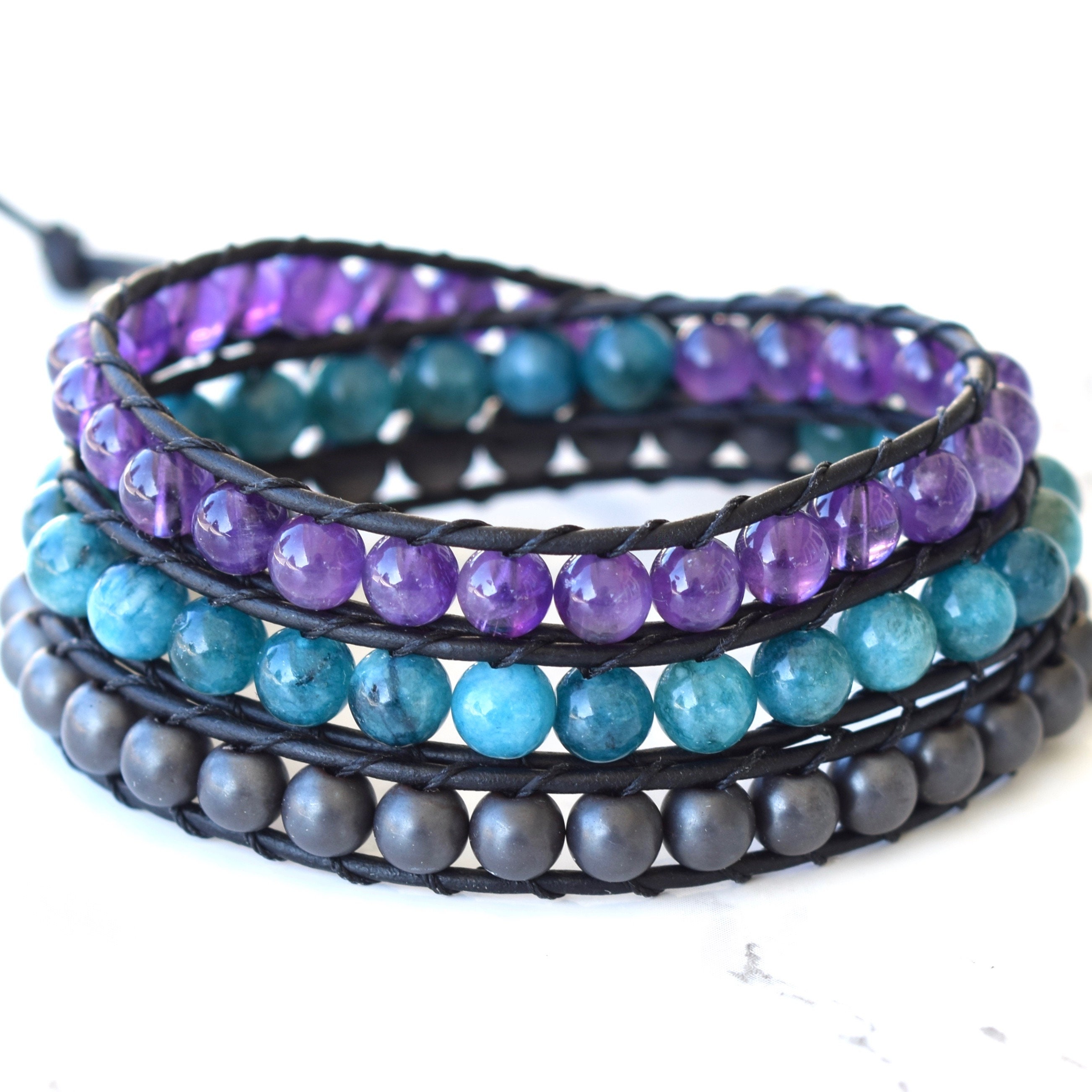 Gemstone Wrap Bracelet for Women Beaded Wrap Bracelet Etsy Canada