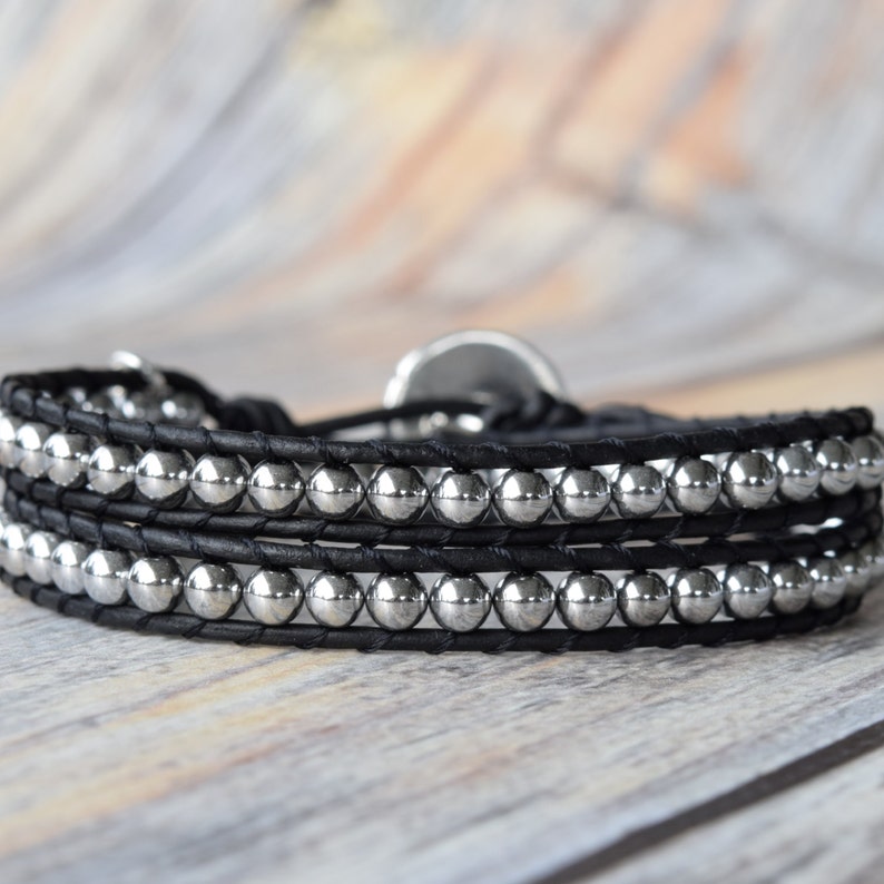 Silver Wrap Bracelet Wrap Bracelet Black Wrap Bracelet Etsy