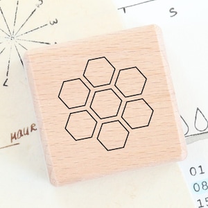 Stempel - Habit Tracker Hexagon, Wochenstempel, für Planer und Journal, Kalenderstempel, Hexagon