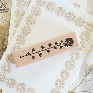 Tampon à motif fleur myosotis pour cartes, fleurs tampon en bois silhouette plante nature tampon en caoutchouc - myosotis