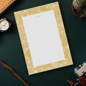 Bloc de notas para hacer lista de compras flores en blanco, bloc de notas A6, regalo del Día del Padre, regalo para jardinero, decoración del diario del planificador, útiles escolares