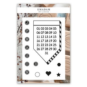 Timbri trasparenti Imposta calendario per ogni mese, Timbri con data banner, Timbri in silicone Habit Tracker per ogni anno, Creazione di cartoline con accessori Bujo