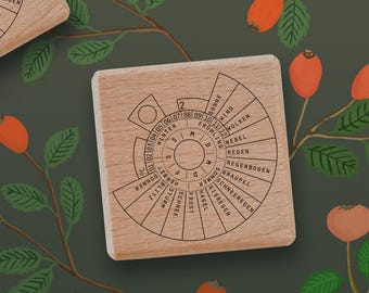 Rubber stamp Perpetual weather calendar, perpetual calendar stamp, perpetual stamp, perpetual calendar, calendar stamp, planner stamp,german