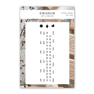 Clear Stamp Kalender Set, Zahlenstempel Journal Datumsstempel Bujo Zubehör Habit Tracker Goal Tracker, Kartengestaltung, Journal Setup
