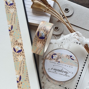 Washi tape estilo vintage 0.60EUR por m, cinta decorativa floral, accesorios de diario de cinta adhesiva de verano de flores silvestres - Summer Field