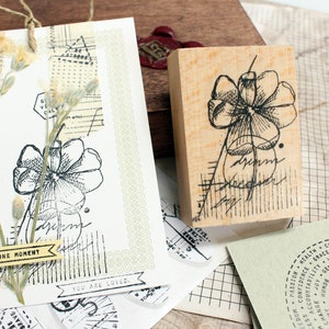 Timbre fleurs journal timbre planificateur plantes motif timbre botanique carte timbre nature timbre scrapbook abstrait floral No.14