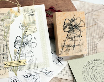 Sello flores diario sello planificador plantas motivo sello tarjeta botánica sello naturaleza sello álbum de recortes Resumen floral No.14