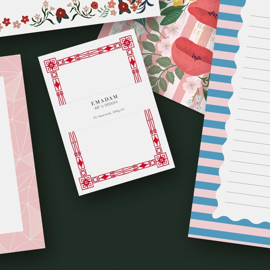 Notecard Set With Vintage Frames, Memo Cards Ephemera Planner ...