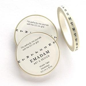 Washi tape giorni della settimana 0,60 EUR al m / nastro adesivo per griglia a punti da 5 mm, accessori per diario di pianificazione nastro decorativo, nastro washi - giorni della settimana, inglese