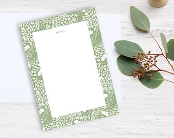 Notepad Memo notes flower notepad, Green Dreams