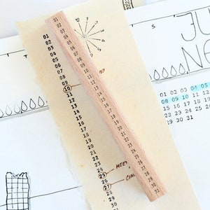 Rubber stamp - Month numbers, vertical, perpetual calendar