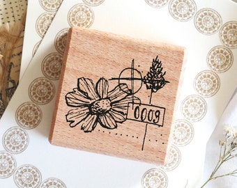 Stamp - Abstract floral No.8, abstract stamp, planer stamp, journal stamp, art stamp, scrapbook stamp, snailmail stamp, floral stamp