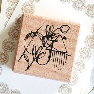 Timbri con numeri di fiori per cartoline, inviti, scrapbooking e diari, scritte con timbri a motivi, motivi floreali astratti n. 39