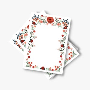 Blocco note A6 con motivo floreale - Lista delle cose da fare, Lista della spesa, Regalo per donna, Blocco note floreale, Carta sostenibile, Blocco note vuoto