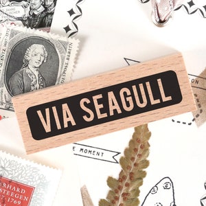 Sello pájaro gaviota, matasellos de gaviota, diciendo sello para cartas, paquetes, regalos, amigos amigos por correspondencia - VIA SEAGULL