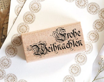 Stamp - frohe weihnachten (merry christmas), card stamp, christmas stamp, winter stamp, gift stamp, x-mas stamp, holiday stamp