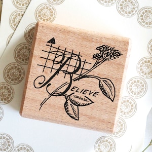 Timbro fiori credere credere timbro floreale diario planner motivo timbro timbro carte botaniche, timbro con lettere, astratto floreale n. 65