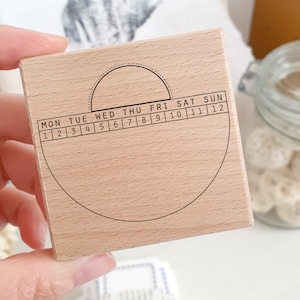 スタンプ - 永久カレンダー、プランナー/ジャーナル用の永久日付スタンプ - 月/日と To Do リストの半円