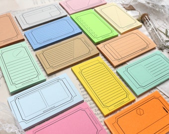 Notepad Set - Vintage-tickets style, 14 notepads, different colors and designs