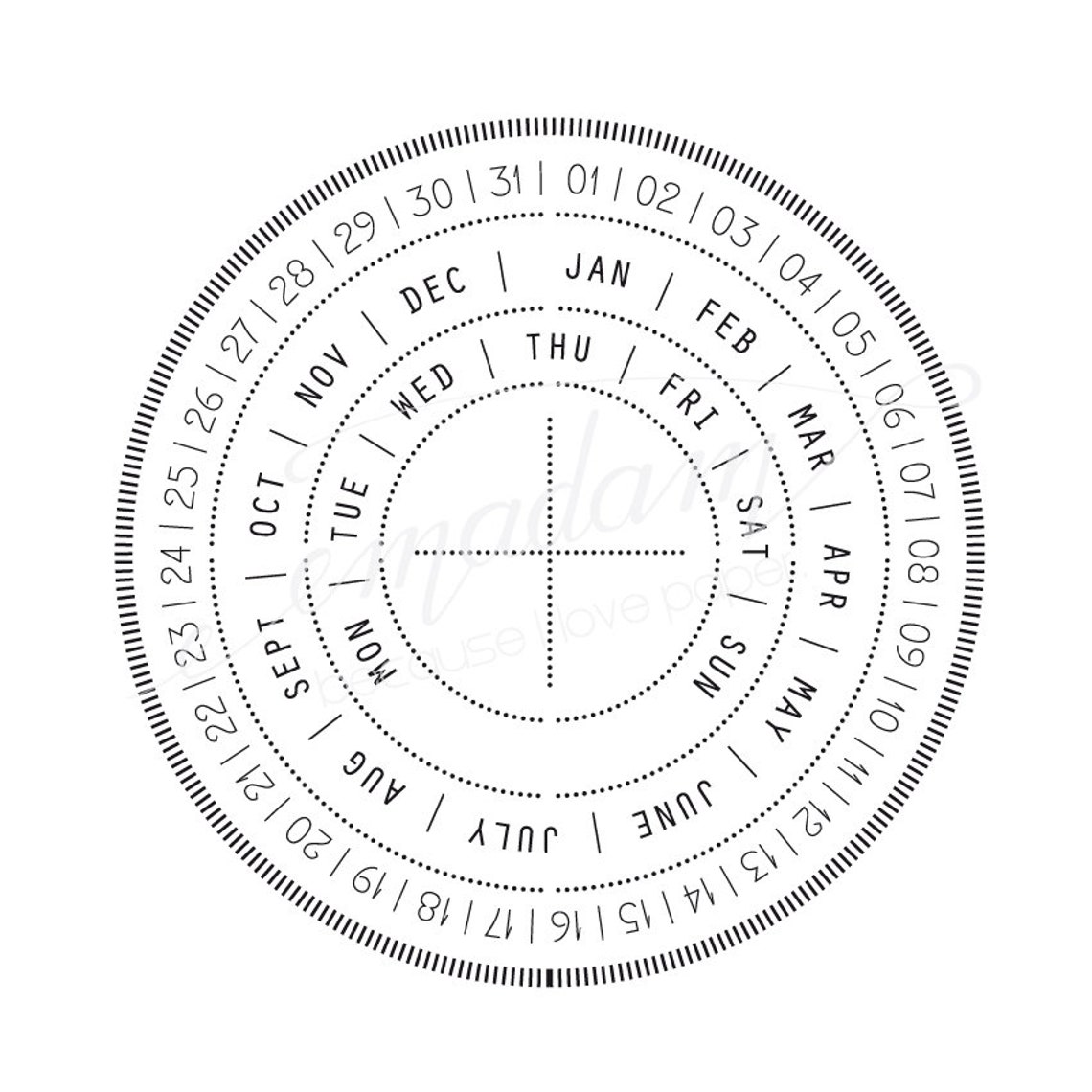 Stempel Ewiger Kalender immerwährender kalender perpetual Etsy