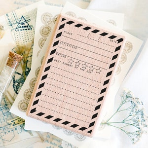 Timbro calendario per diario di pianificazione, revisione del tracker, escursioni per vacanze di viaggio, accessori per diario di viaggio, diario minimalista