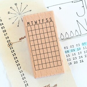 Stempel - Wochentabelle, ewiger Kalender, Habit Tracker für den ganzen Monat
