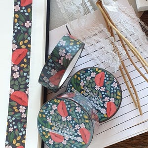 Floral Washi Tape – 0.60 EUR per m, Decorative Tape for Journaling, Scrapbooking, Bullet Journal, DIY, Gift, Collage & Planner
