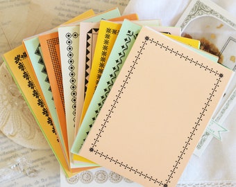 Notecards - Vintage-set with frames, various colors, 160 pieces