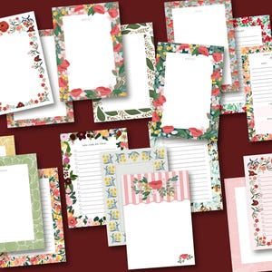 Bloc de notas, lista de tareas pendientes, lista de compras, flores en blanco, bloc de notas A6, lista de verificación, regalo del Día de la Madre, regalo para ella, planificador, diario, decoración