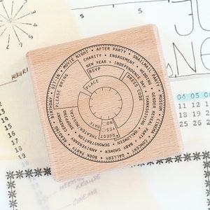 Stempel - Save the date Kreis, Datumstempel, für Einladungen, Hochzeiten, Geburtstage und alle anderen Parties, ewiger Kalender