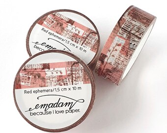 Cinta Washi Vintage 0,60 EUR por m, cinta adhesiva para diario, scrapbooking, bullet journal, bricolaje, regalo, decoración, collage y accesorios de agenda.